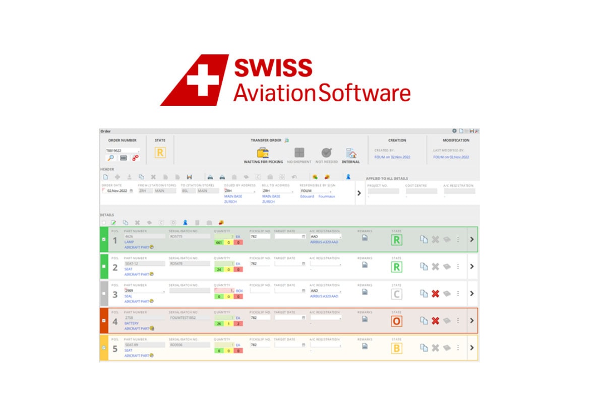 NexCap tool management software and AMOS MRO software connexion