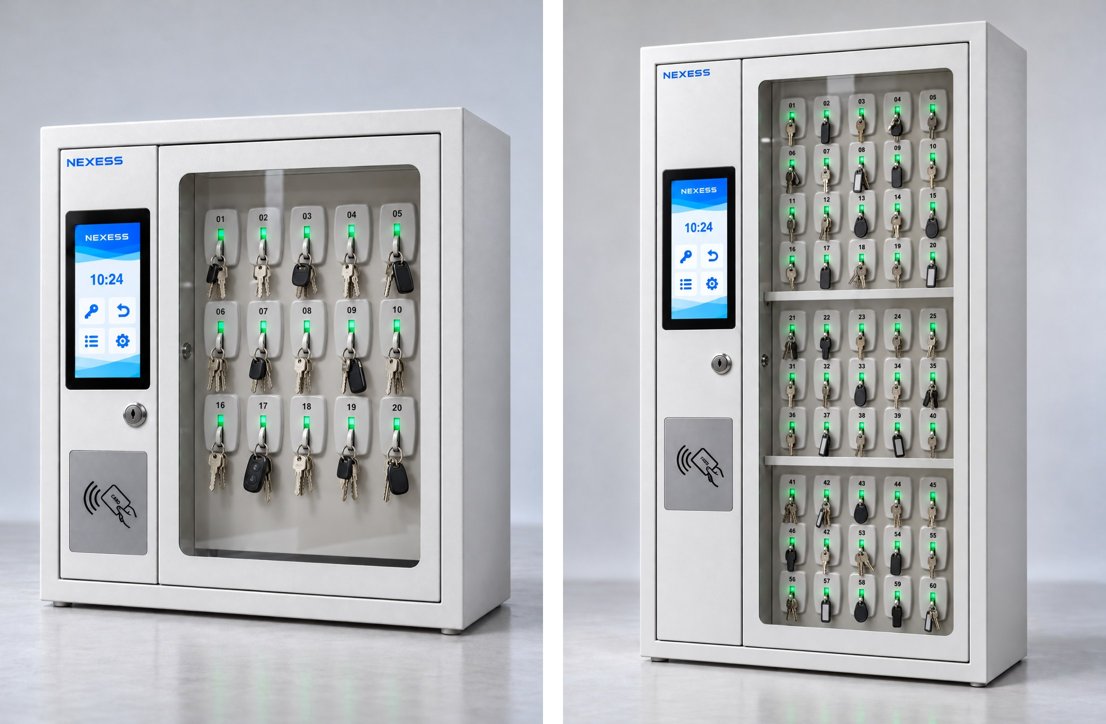 Armoires à clés électroniques NEXCAP® KeyCab 20 et KeyCab 60